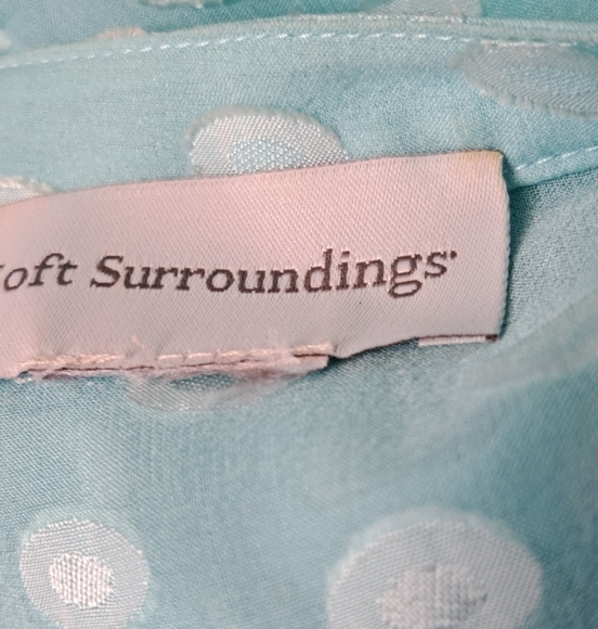 Soft Surroundings Sea Foam Green Button Up With Flutter Sleeves - Picture 4 of 4